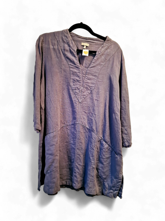 Deerberg Purple Linen Top - Size XL